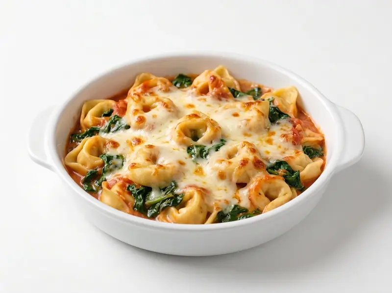 Cheese Tortellini and Spinach Bake