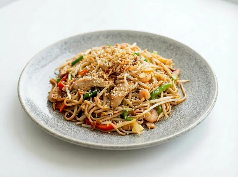 Chicken and Prawn Yaki Soba