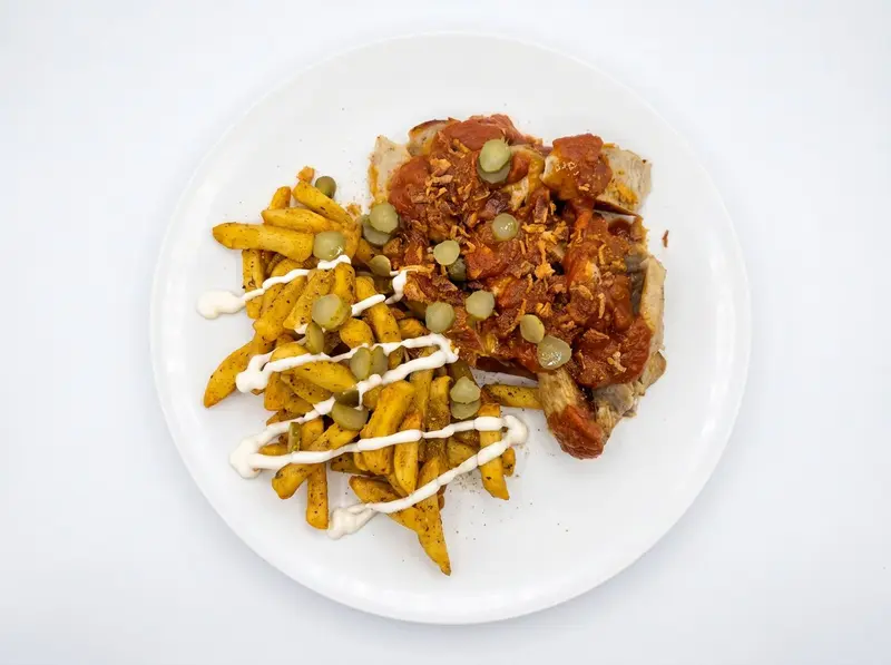 Currywurst Sausage and Fries