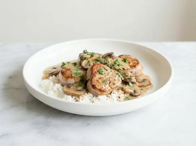 Pork Tenderloin in a Creamy Pepper Sauce