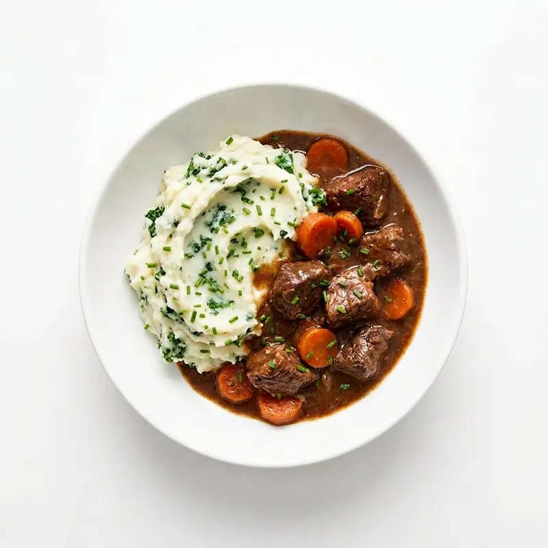 Slow Cooker Beef Guinness Stew and Colcannon