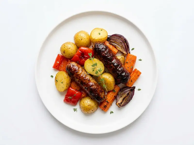 Honey Mustard Sausage Tray Bake